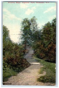 1910 Winding Steps Highland Park Stairs Rochester New York NY Vintage Postcard 