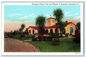 1940 Municipal Visitors Club Chamber Commerce Brunswick Georgia Vintage Postcard