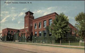 Concord New Hampshire NH Durgin's Factory c1910 Vintage Postcard