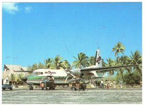 Vintage Air Polynesia Papeete Tahiti Boarding on Tarmac Airline Issued Postcard