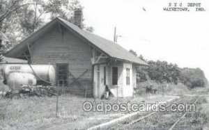 NYC Depot, Wayne town, IN ,Indiana, USA Kodak Real Photo Paper Train Railroad...