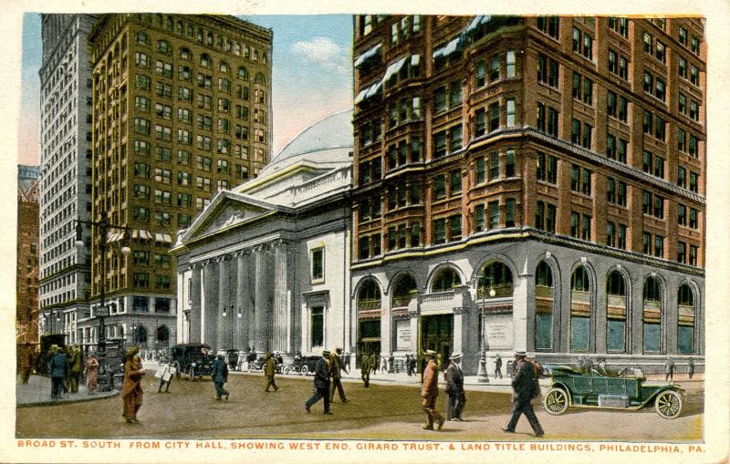 PA - Philadelphia. Broad Street South from City Hall, circa 1915