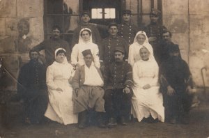 World War 1914-1918 photo postcard military Red Cross nurses soldiers uniforms 