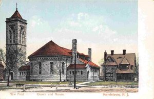 New First Church & Manse Morristown New Jersey 1905c postcard