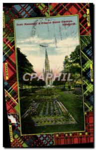 Postcard Old Scott Monument and Princes Street Gardens Edinburgh