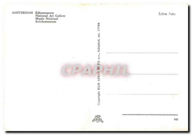 Postcard Amsterdam Modern National Museum