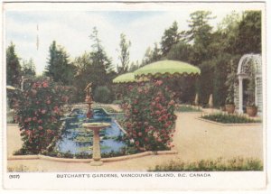 Italian Gardens, Butchart Gardens, Victoria BC, 1949 Folkard Bifold Postcard