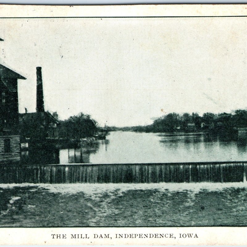 c1910s Independence, IA Mill Dam Litho Photo Wapsipinicon Wapsi River PC A120