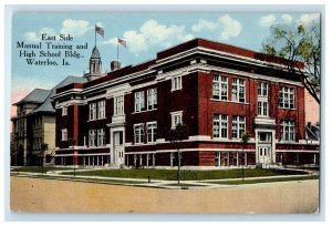 c1910's East Side And Manual Training High School Building Waterloo IA Postcard 