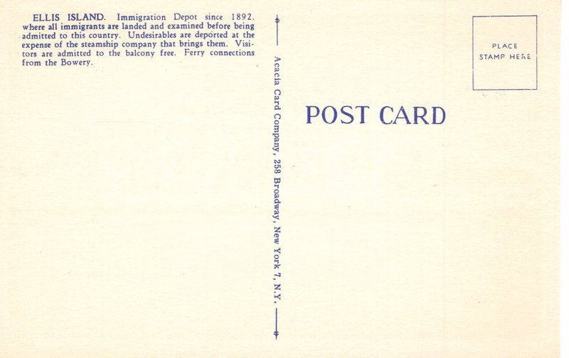 US  PC2575   ELLIS ISLAND, NEW YORK