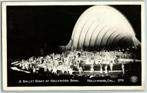 1947 A Ballet Night At Hollywood Bowl CA Rppc Real Photo Postcard  Angeleno Card