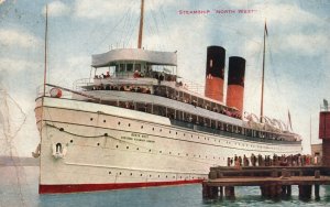 Vintage Postcard Steamship North West Water Transportation Ocean Adventure
