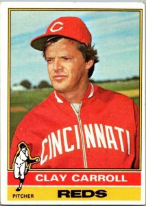 1976 Topps Football Card Clay Carroll Cincinnati Reds sk13565