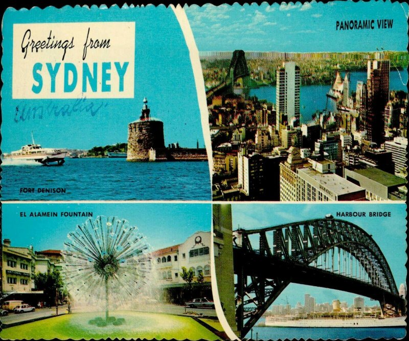 JD0011 australia sydney el alamein fountain harbour bridge fort denison ship