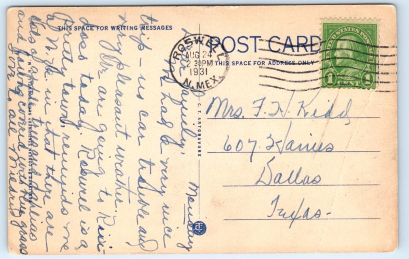 Roswell NM Third Street Postcard New Mexico