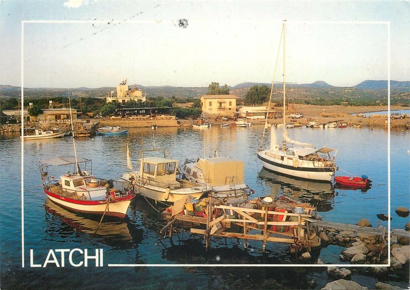 Cyprus Postcard Latchi harbor fishing boats