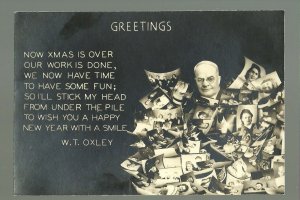 Fergus Falls MINNESOTA RP c1930 ADVERTISING W.T. Oxley PHOTOGRAPHER New Years