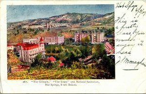 Gillespie & Evans Hotel National Sanitarium Hot Springs SD 1907 UDB Postcard Q16