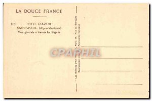 Old Postcard Saint Paul Vue Generale A Travers Les Cypres