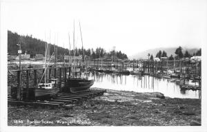 Wrangell Alaska~Harbor Scene~Ships-Boats on Shore & in Water~1950s RPPC Postcard