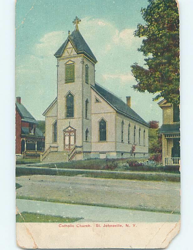 Pre-1907 CATHOLIC CHURCH St. Johnsville - Near Herkimer & Utica NY A2518