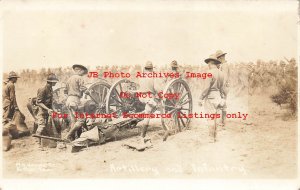 Mexico Border War, RPPC, US Infantry Soldiers with Artillery, WH Horne Photo