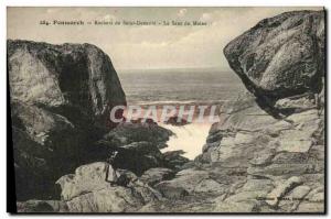 Old Postcard Rochers Penmarch Saint Guenole Le Saut du Moine