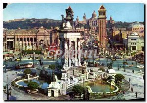 Old Postcard Barcelona Spanish Steps