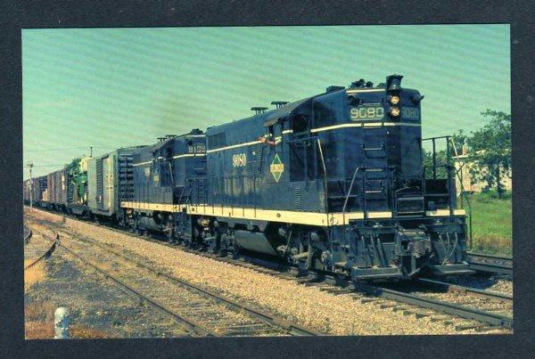 IL ILLINOIS Central Railroad Train Loco 9080 & 9198 TOLONO Postcard RR