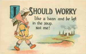 Artist Impression C-1910 Girl Soup Calvary Comic Humor Postcard 2421