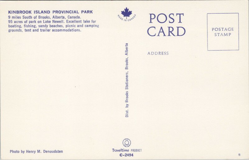 Brooks Alberta Kinbrook Island Provincial Park AB Unused Vintage Postcard F85