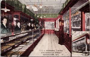 Vancouver BC Tod & Manning Ltd Jewellers Store c1912 Advertising Postcard H19