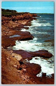 Red Soil And Surf At East Point, Prince Edward Island, PEI, Vintage Postcard