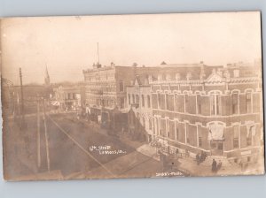 c1910 6th Sixth St LE MARS Iowa IA Street View Plymouth County RPPC Real Photo