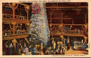 Yellowstone National Park Old Faithful Inn Lobby 1964 Curteich