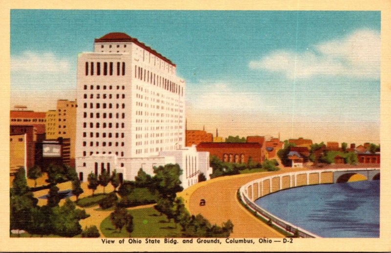 Ohio Columbus View Of Ohio State Office Building and Grounds Dexter Press