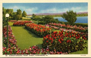 Pennsylvania Harrisburg Front Street Sunken Gardens Curteich