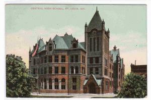 Central High School St Louis Missouri 1909 postcard