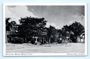 Postcard FL Winter Park Greystone Manor Motor Court Motel c1950s E22