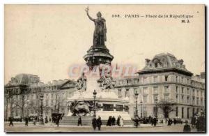 Paris Old Postcard Place de la Republique