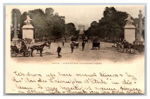 L'Avenue des Champs Elysées Paris France UNP UDB Postcard S17