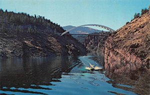 Dutch John, UT Utah  CART CREEK BRIDGE  Flaming Gorge Reservoir~Boat  Postcard