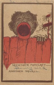 United States postcard Comic Caricature Weather Forecast Another Squall 1907