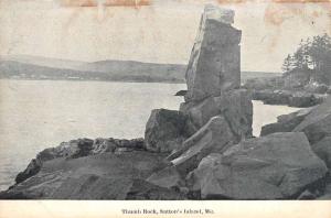 Suttons Island Maine Thumb Rock Waterfront Antique Postcard K83056