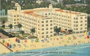 Birdseye Norman Shoreham Private Teich Miami Beach Florida 1940s Postcard 6619