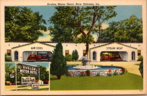 Linen Postcard Avalon Motor Hotel 4450 Gentilly Hwy in New Orleans Louisiana