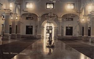 Johore Malaysia Inside Mosque Real Photo Antique Postcard K100548