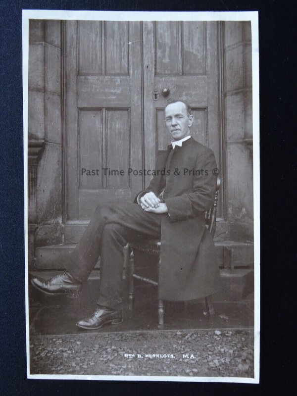 Yorkshire Shipley Portrait of REV B. HERKLOTS Parish Church c1906 RP Postcard