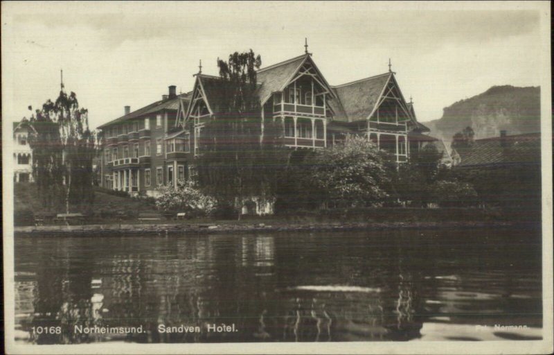 Norge Norway Norheimsund Sandven hotel c1910 Real Photo Postcard