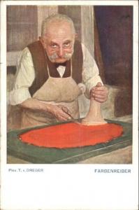 Old Austrian Man Occupation Craft Farbenreiber T.v. Dreger c1910 Postcard